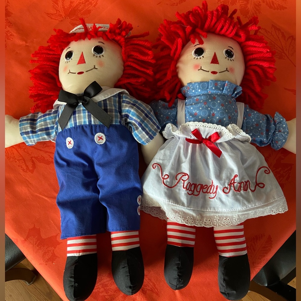 Raggedy Ann & Andy plush. Never played with, in excellent condition.